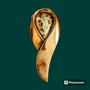 Vintage MATISSE Renoir Copper Foil Contemporary Atomic Modernist Brooch Pin